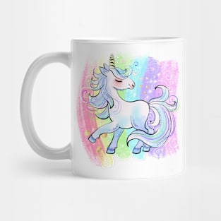 Magic fairy blue unicorn with rainbow Mug